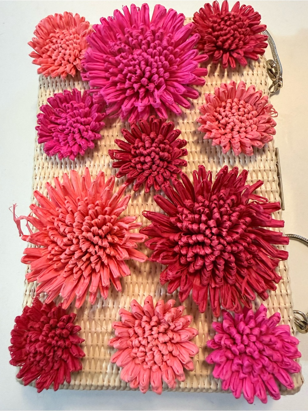 Kate Spade Pink Floral Woven Clutch
